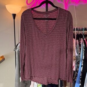 American Eagle Outfitters Soft & Sexy Slub V-Neck Blouse